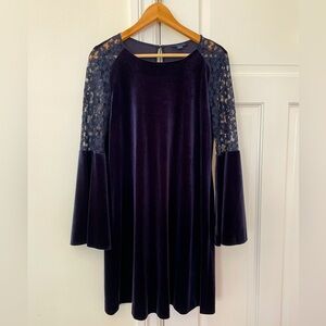 Tommy Hilfiger Navy Velvet Lace Shift Dress US 6